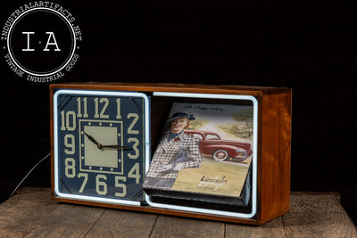 Vintage Neon Revolving Advertising Clock by Electric Ad Clock