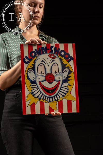 Vintage Clown Shoot/Baseball Reversible Tin Game
