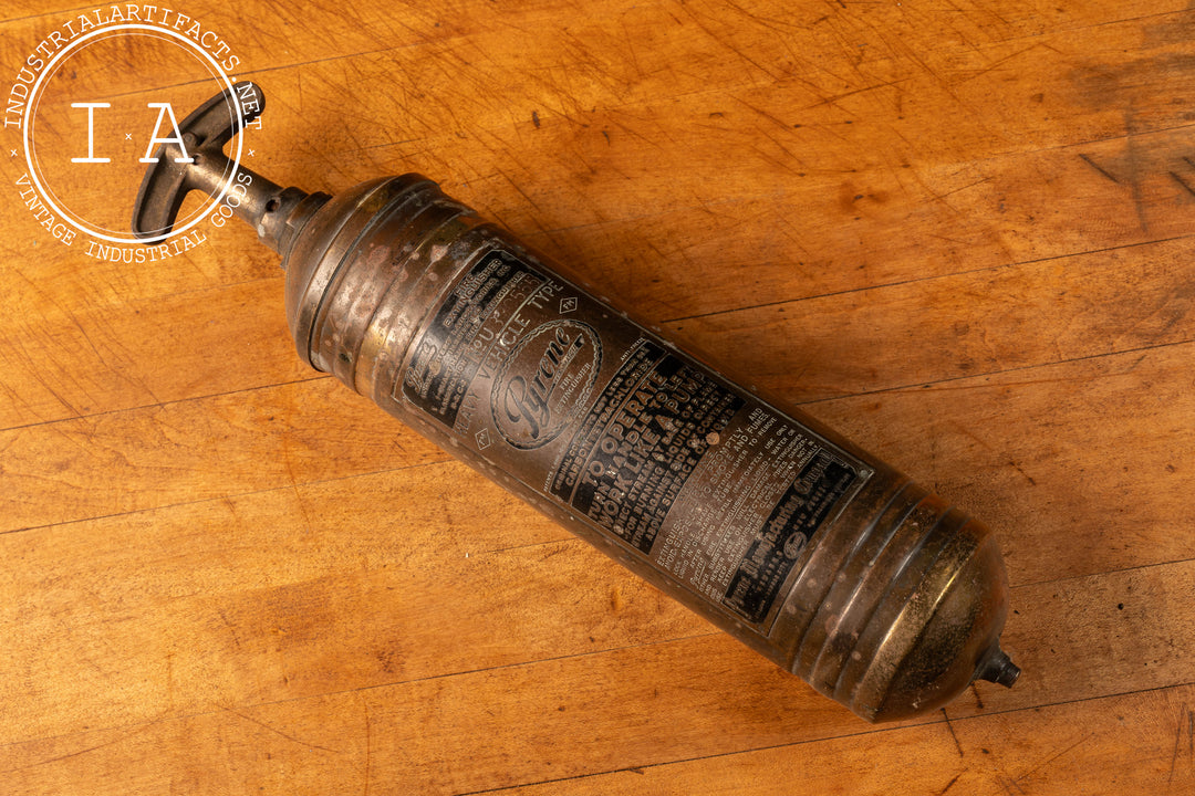 Store Vintage Brass Fire Extinguisher - Pyrene Manufacturing Company, Newark, NJ