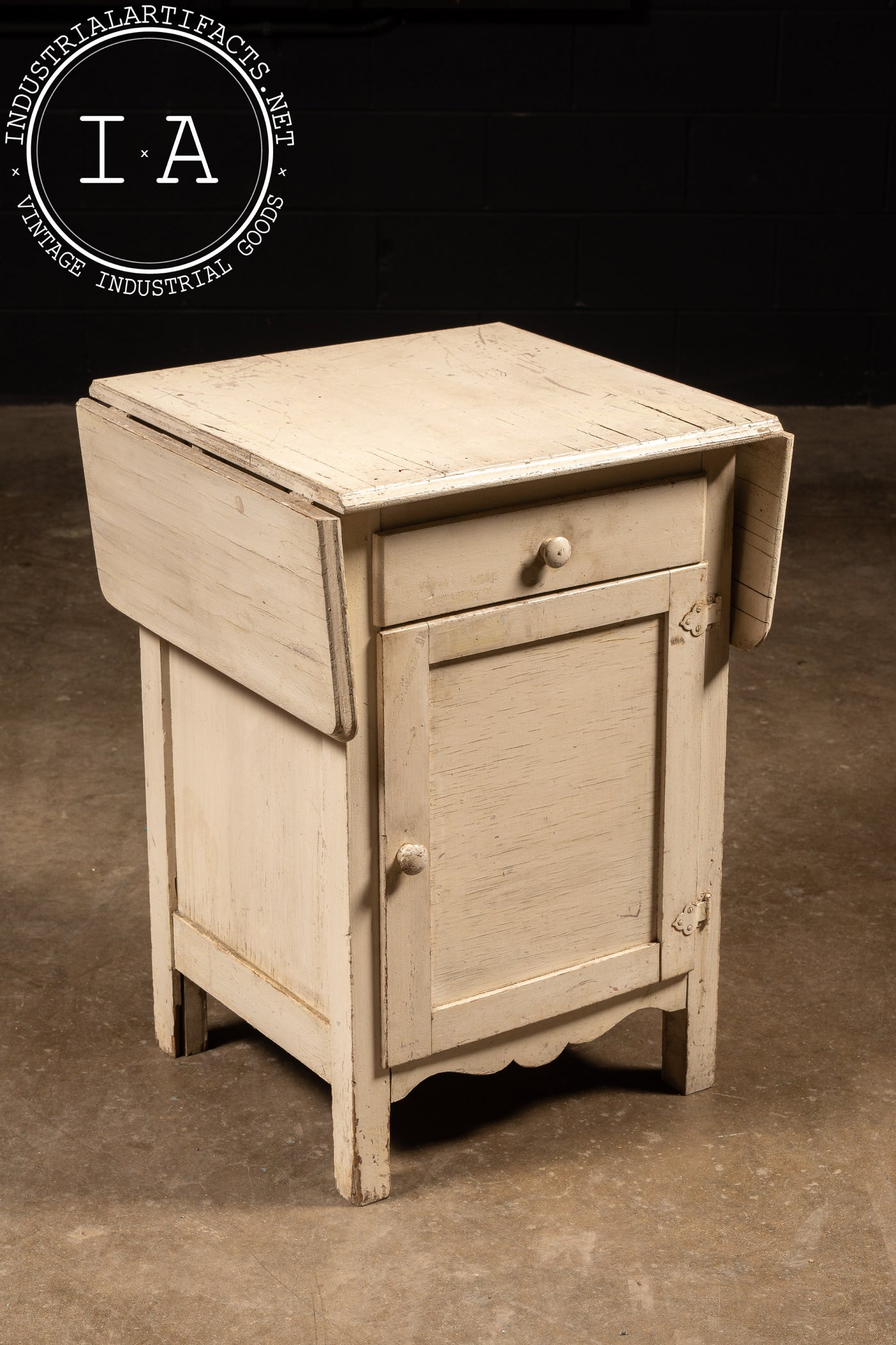 Early American Chippy Sideboard Cabinet