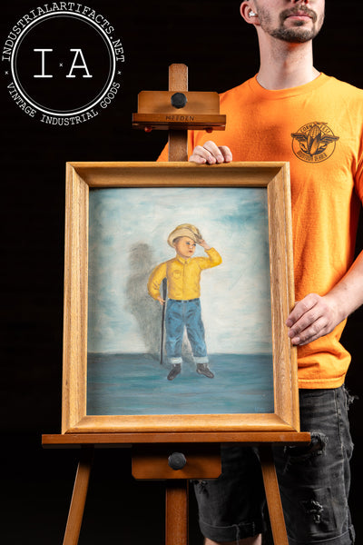 Boy With Gun | Framed Painting by L. Dahl, Signed