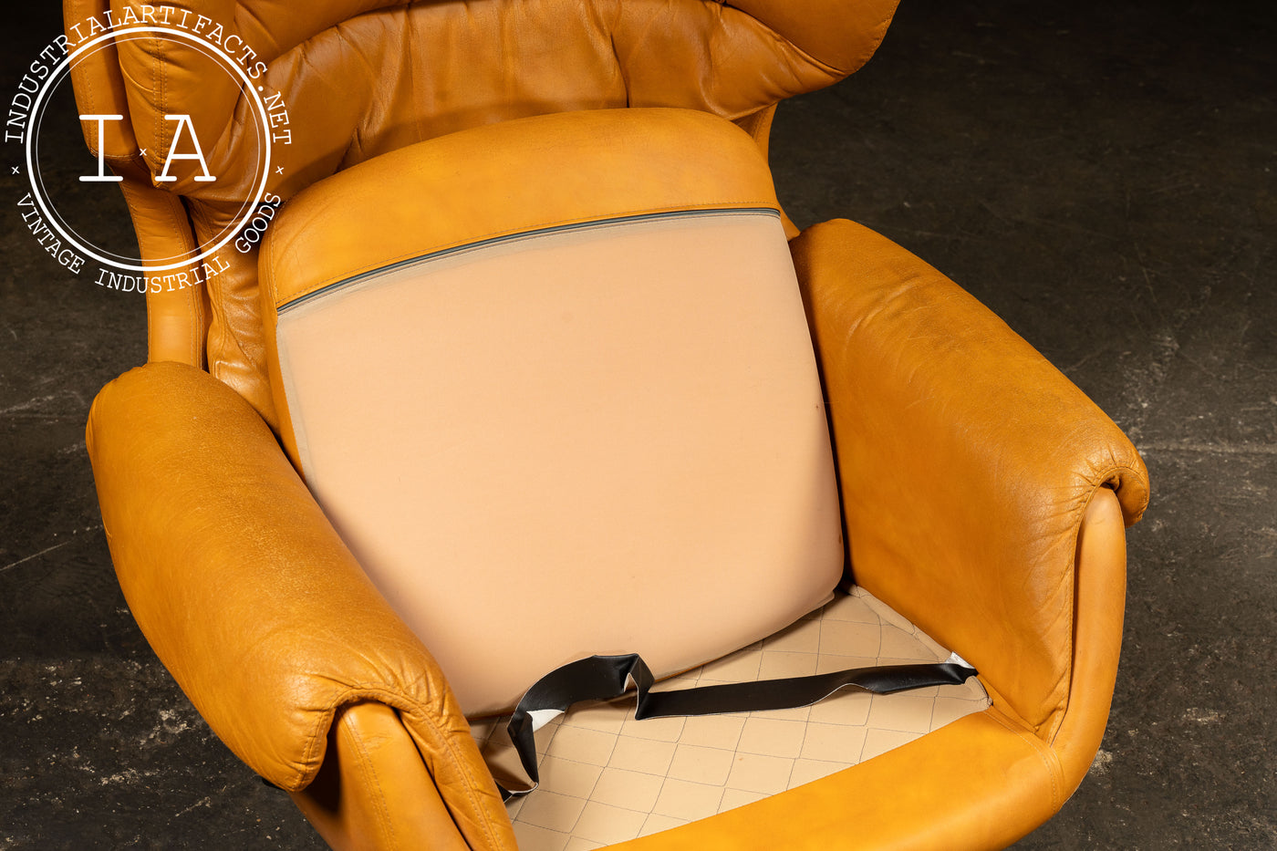 Modernist Scandinavian Armchair with Ottoman by Overman in Orange