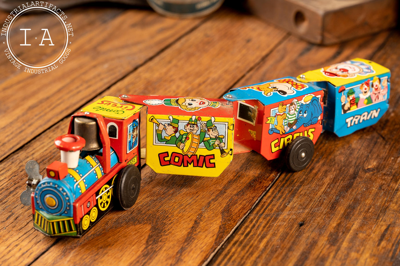 Vintage Comic Circus Tin Toy Train