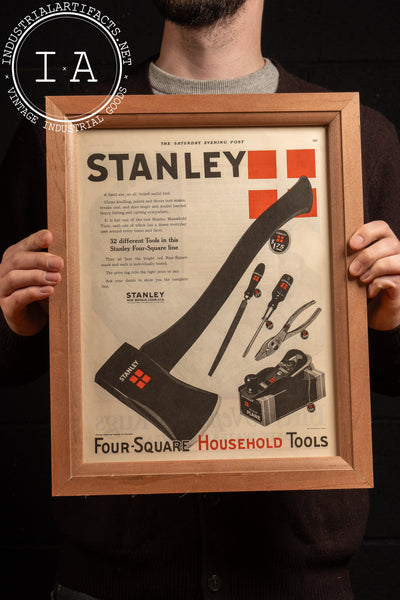 1925 Framed Stanley Tools Print Advertisement - Axe