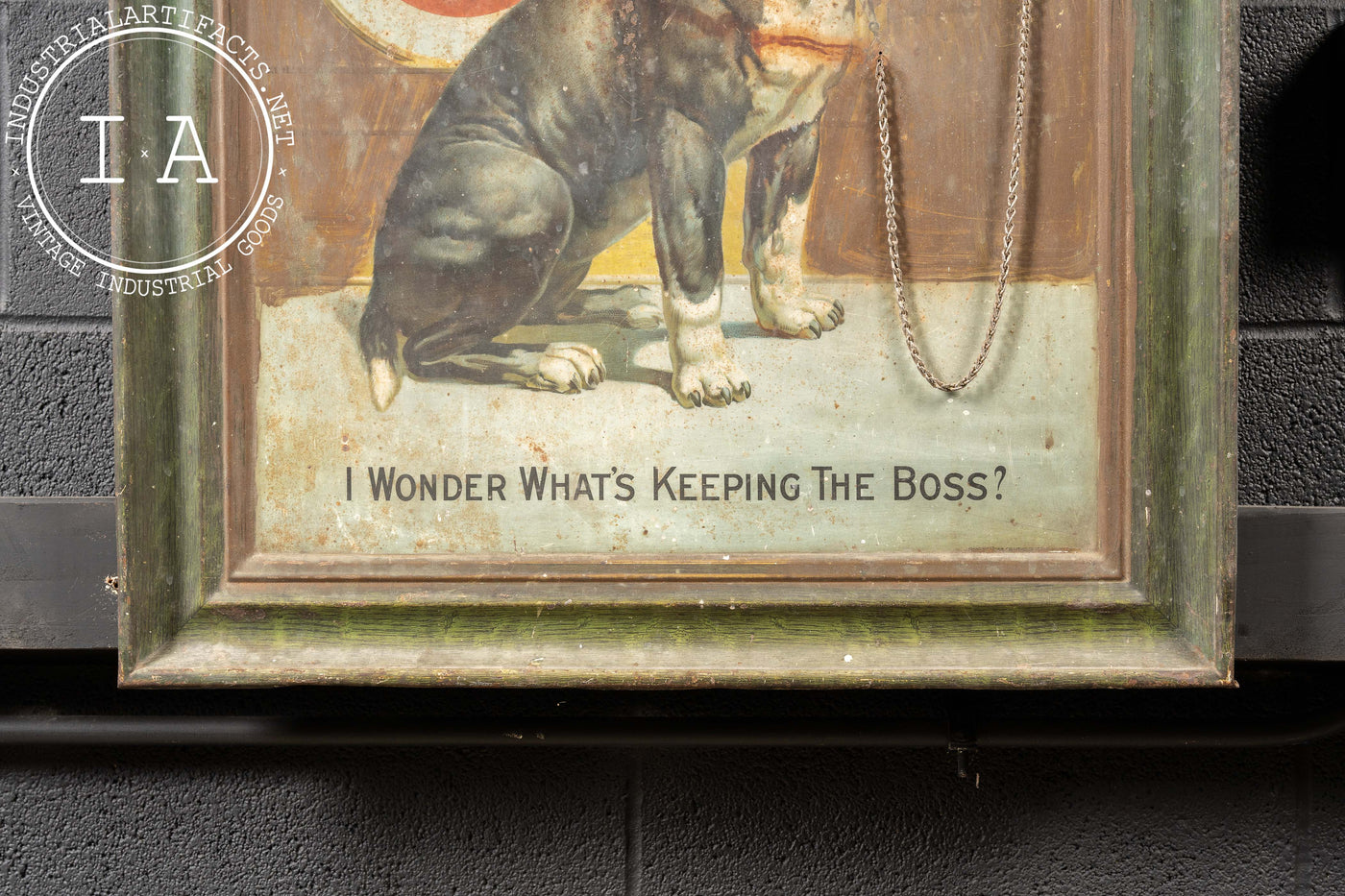 Antique Altered El Bart Gin Self-Framed Tin Litho Advertising Sign