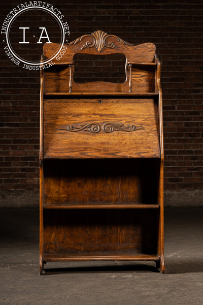 Early 20th Century Oak Drop-Front Secretary Desk