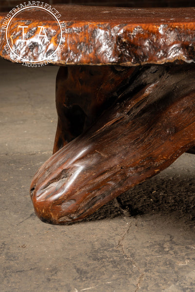 Vintage Redwood Burl Coffee Table