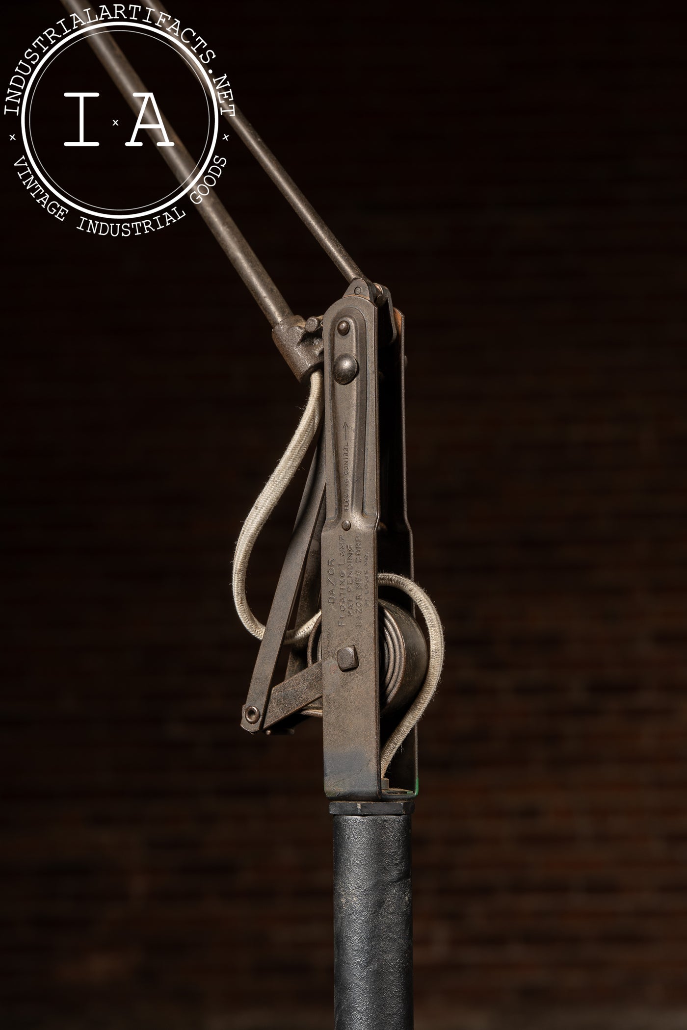 Antique Industrial Articulated Floor Lamp by Dazor