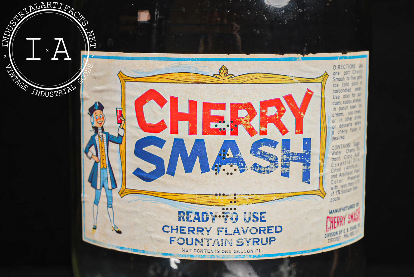 Vintage Cherry Smash Soda Fountain Syrup Dispenser