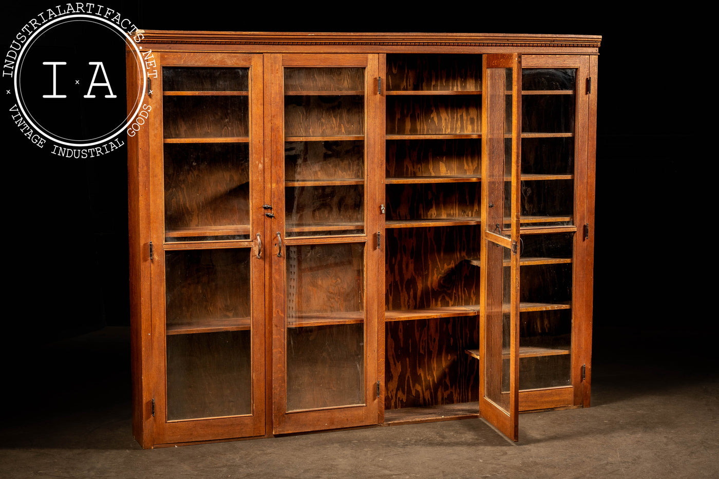 Early 20th Century Oak Laboratory Display Cabinet