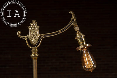 Antique Brass Bridge Arm Floor Lamp
