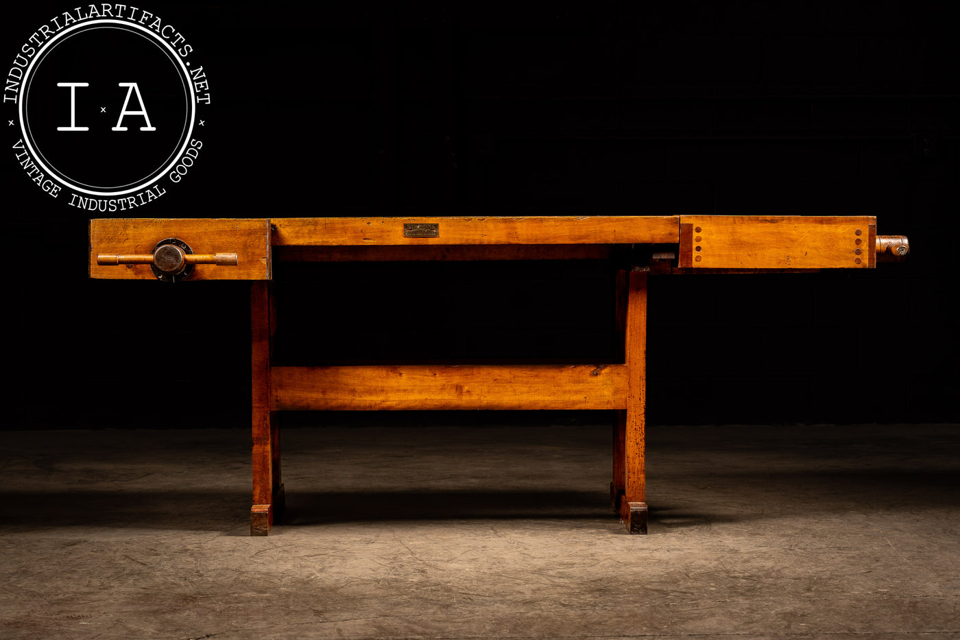 Antique Wooden Carpenters Bench by Stebbins Hardware Co.