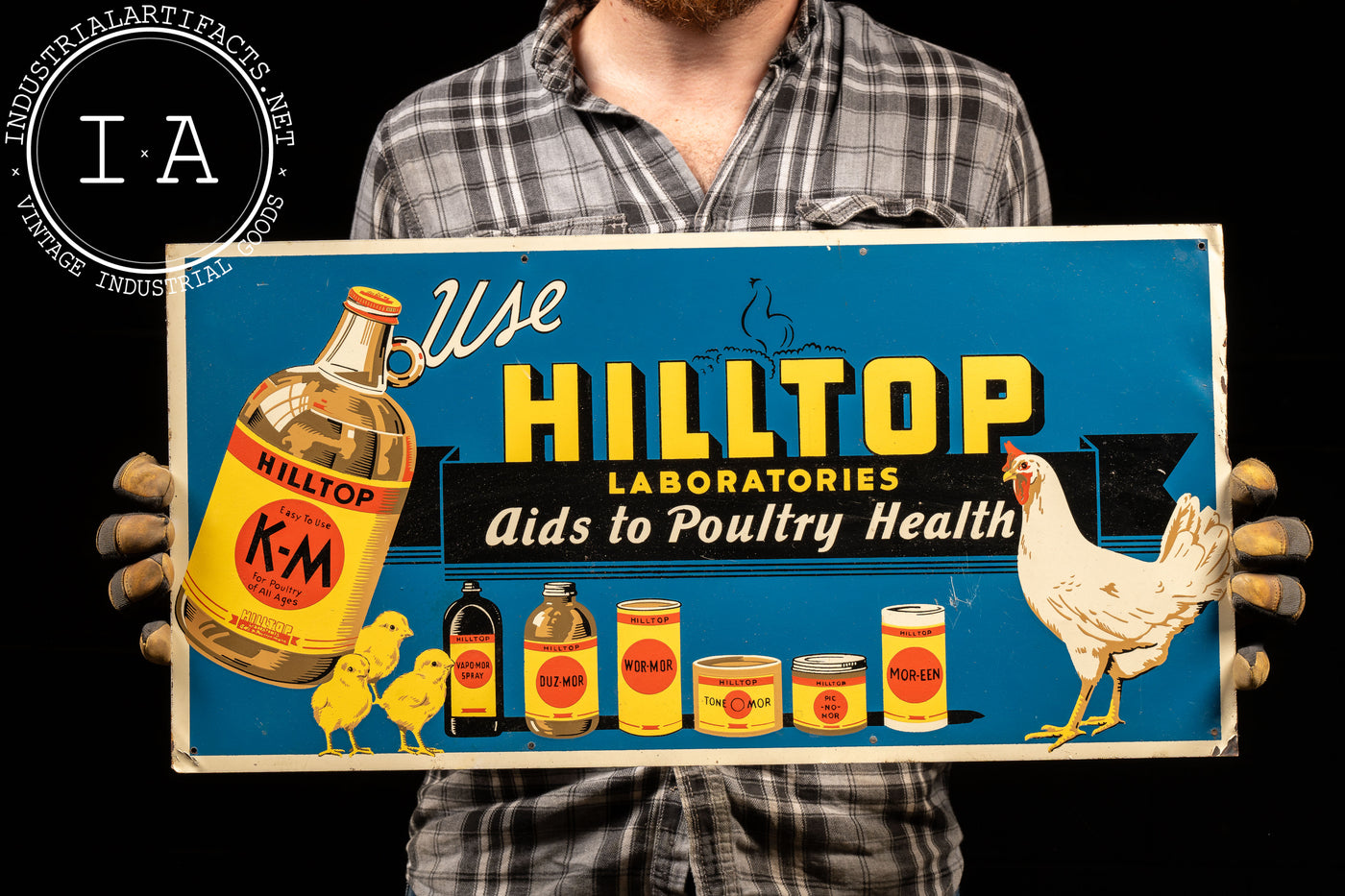 Vintage Hilltop Tin Advertising Sign