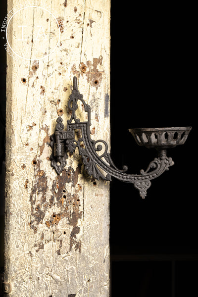 Early 20th Century Cast Iron Oil Lamp Sconce