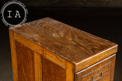 Antique Oak 4-Drawer Filing Cabinet
