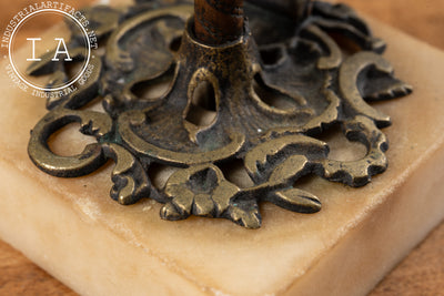 Late 19th Century Art Nouveau Brass Bell On Block