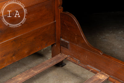 Late 19th Century Eastlake Victorian Walnut Bedframe