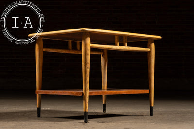 c. 1960 Lane Mid-Century Modern Walnut Side Table with Dovetail Inlay