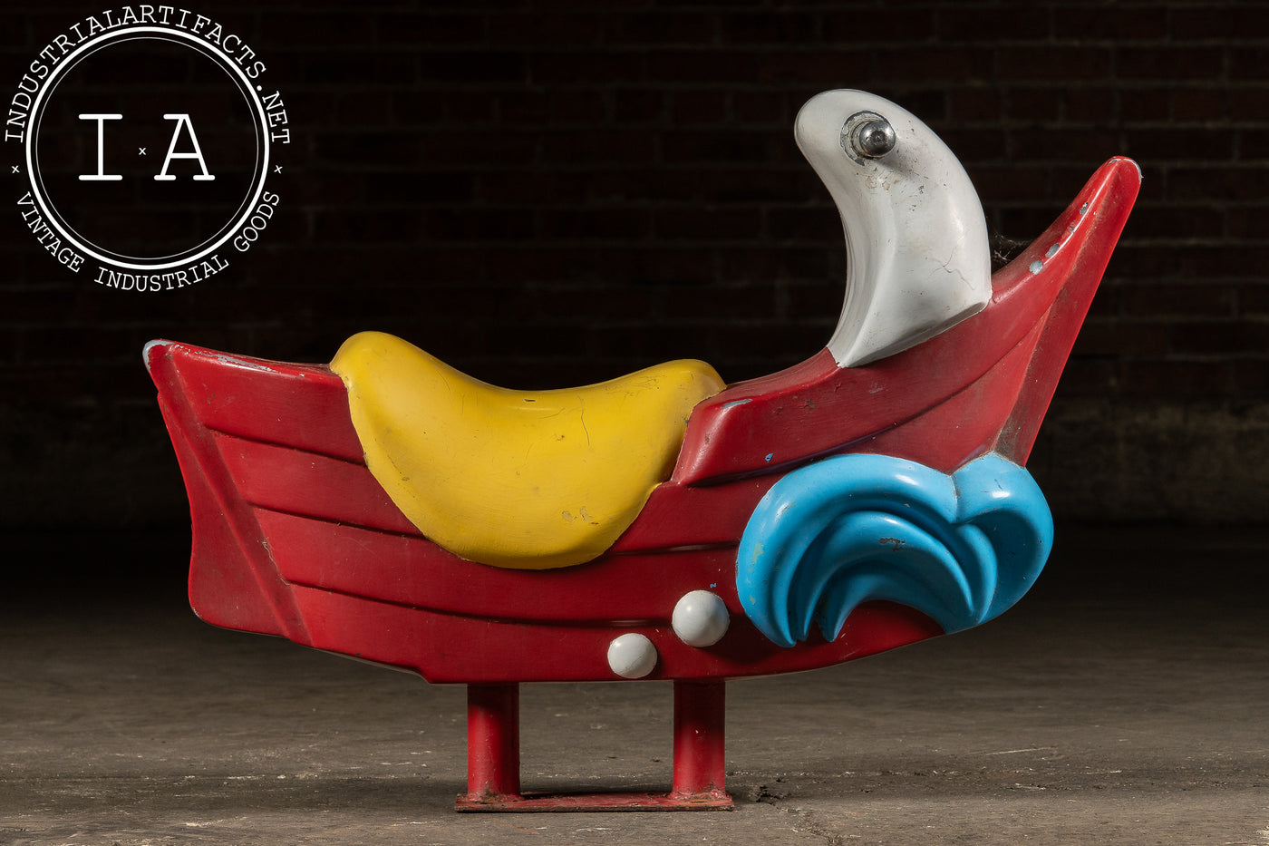 Vintage McDonald’s Playground Ride-On Boat with Dolphin Prow