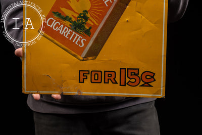 Antique Sunshine Cigarettes Tin Litho Sign