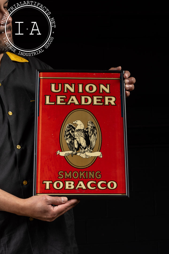 union standard tobacco Vintage Framed Union Leader Tobacco Tin Litho Sign – Industrial Artifacts