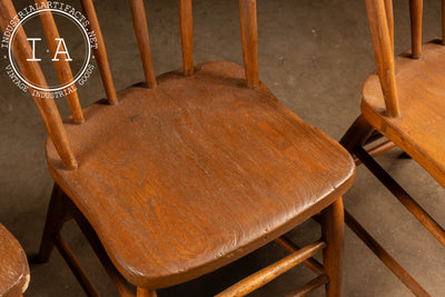 Set Of Three Antique Oak Farmhouse Windsor Chairs