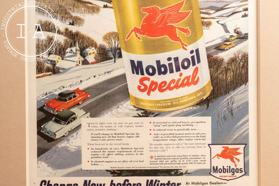 1954 Framed Socony Vacuum Mobiloil Special Ad