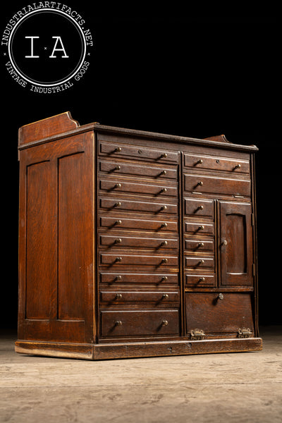 Early 20th Century Oak Rolling Dental Cabinet