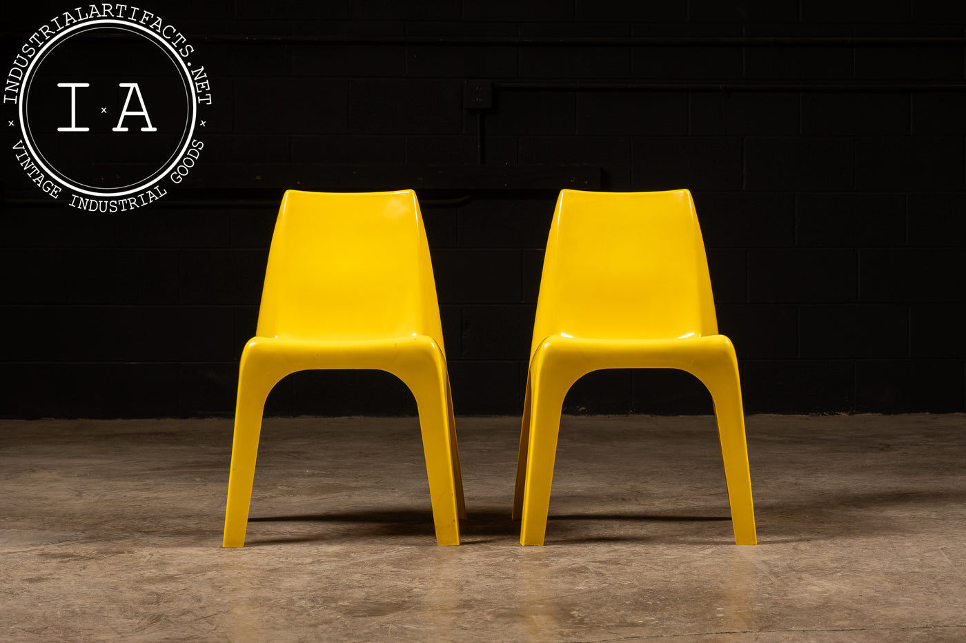 Pair of Mid-Century Modern Cycolac Chairs in Yellow