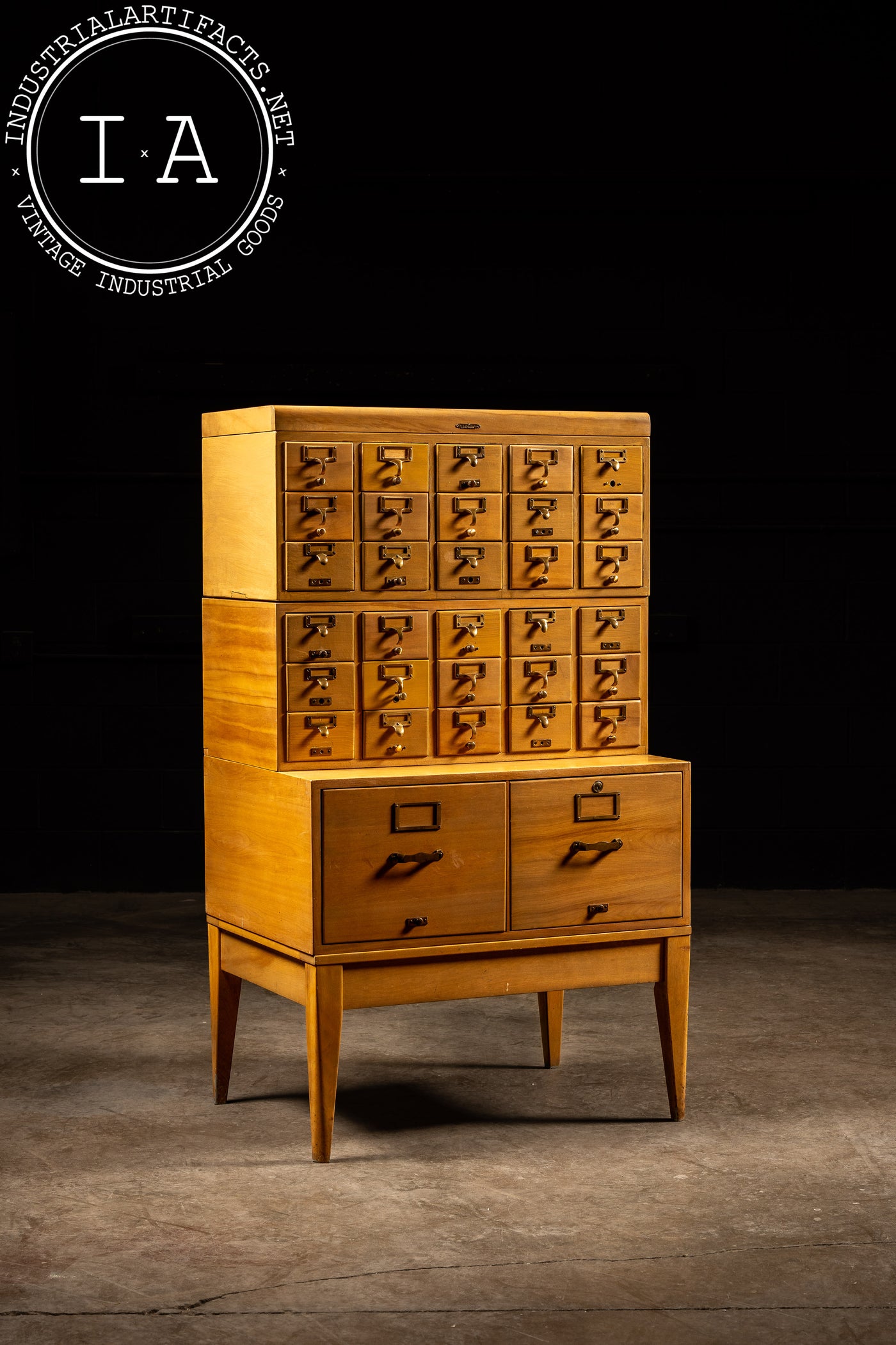 Mid-Century 32-Drawer Library Card Catalog