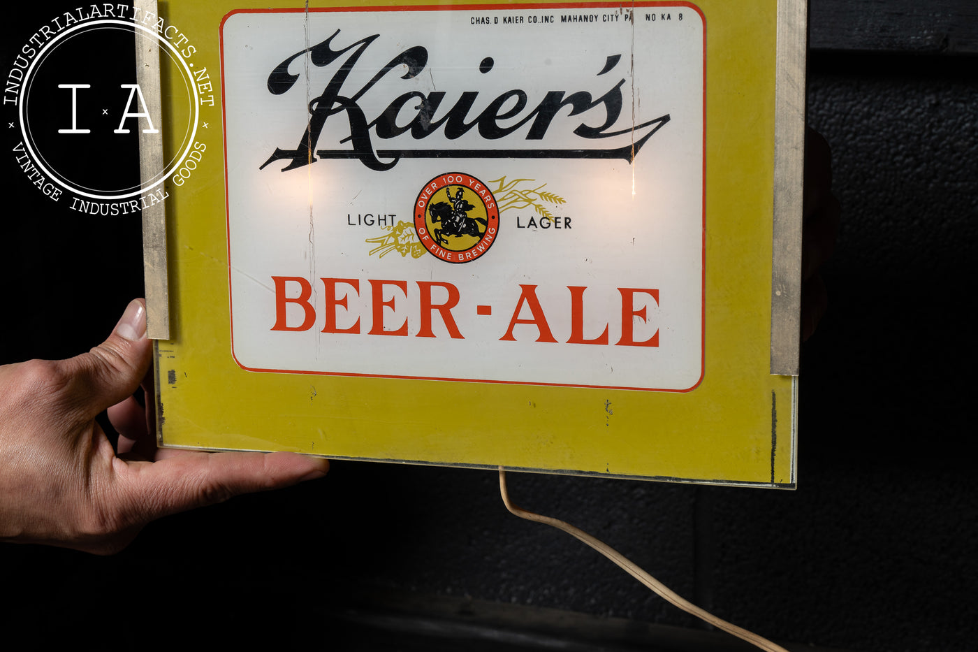 Vintage Kaier's Beer Ale Lighted Sign