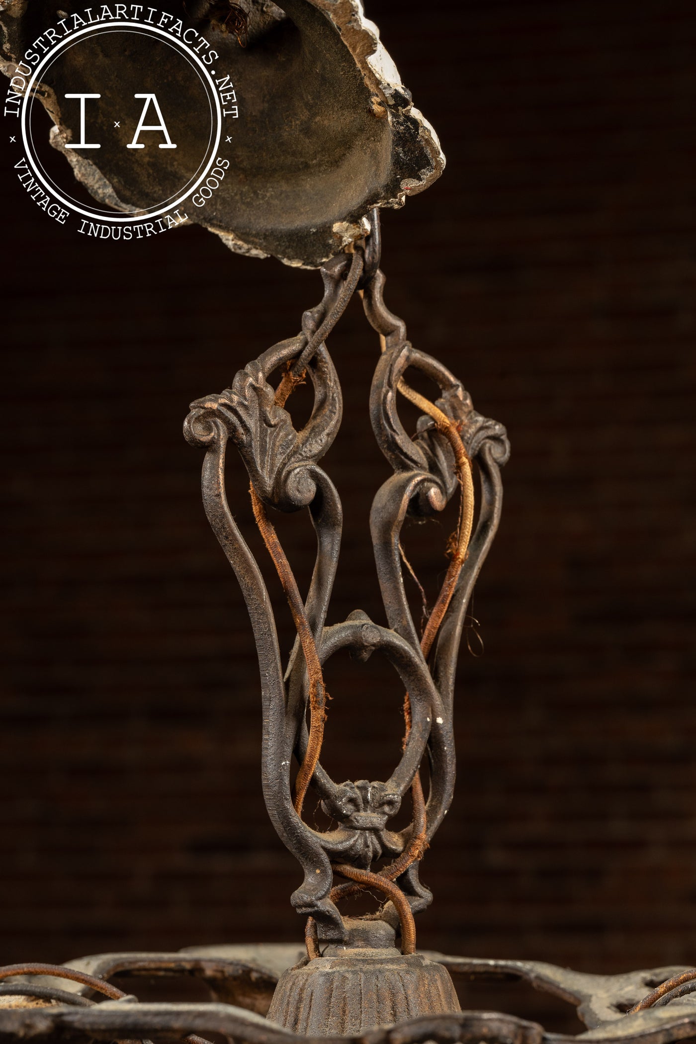 Art Nouveau-Inspired Cast Iron Ceiling Fixture