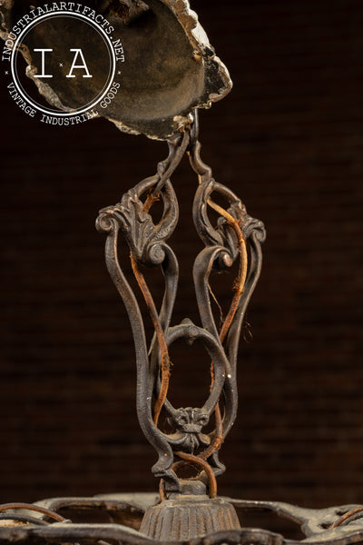 Art Nouveau-Inspired Cast Iron Ceiling Fixture