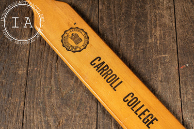 1963 Carroll College Phi Tau Pi Varnished Maple Fraternity Paddle