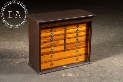 Early 20th Century 16-Drawer Oak Dental Cabinet
