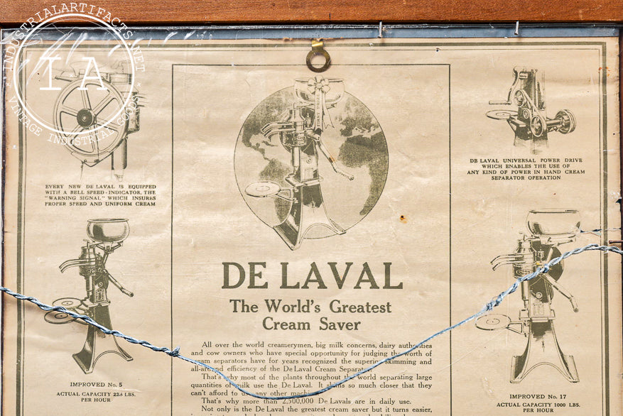 Framed Antique Double-Sided De Laval Cream Separators Advertising Print