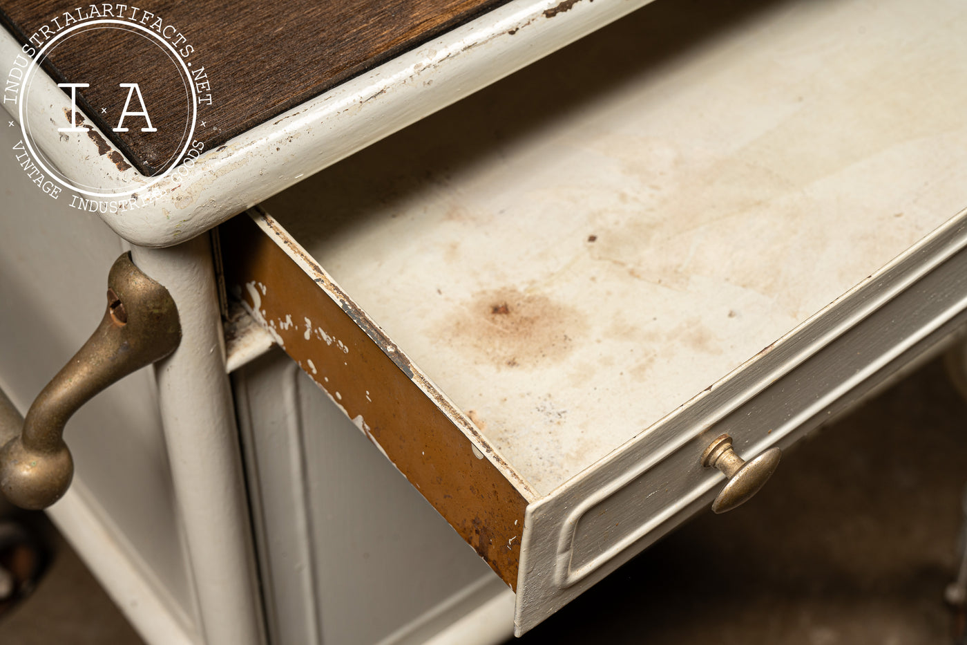 Early 20th Century Steel Dental Cabinet Cart