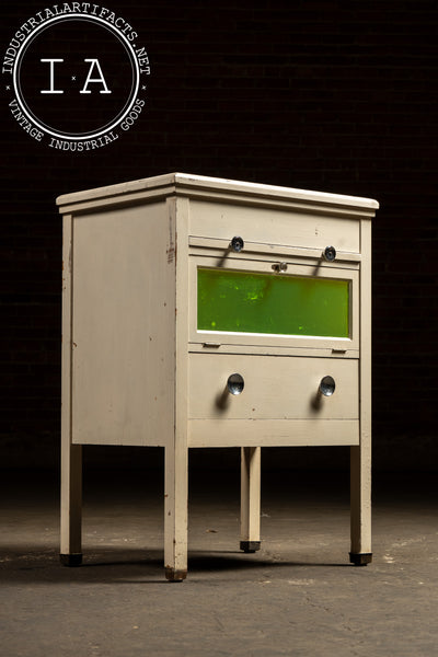 Antique Printer's Cabinet with Light-Safe Viewing Window by Hamilton