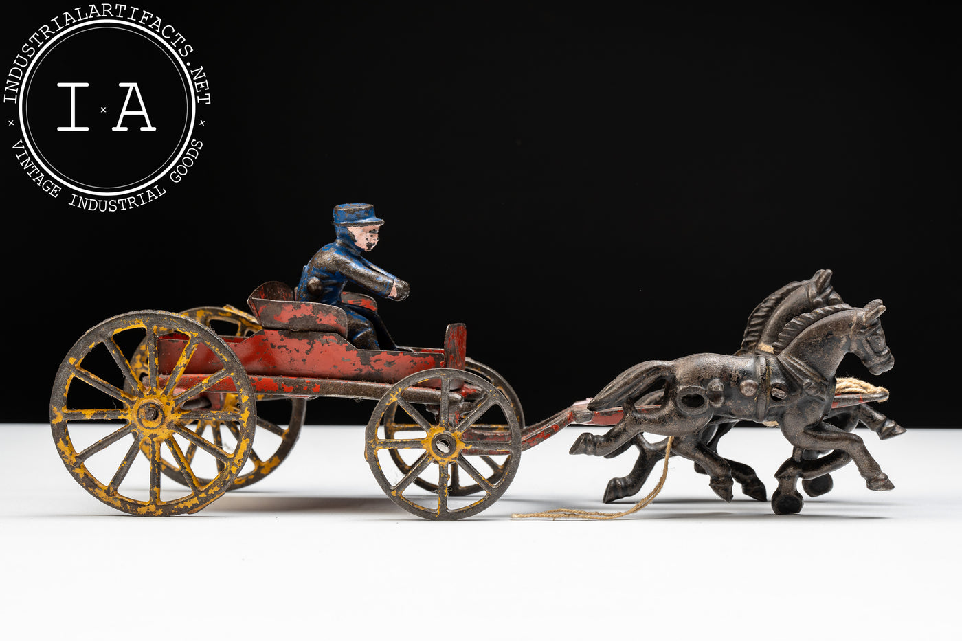 Early 20th Century Hubley Horse-Drawn Fire Wagon