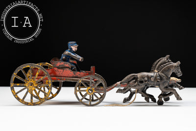 Early 20th Century Hubley Horse-Drawn Fire Wagon