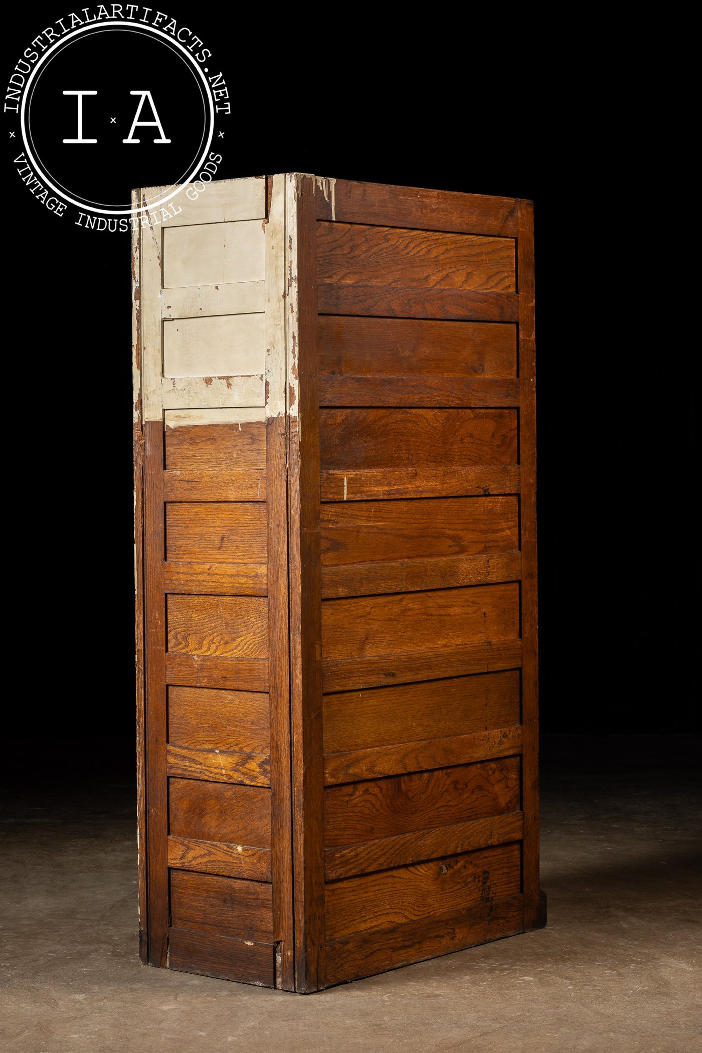 Antique Oak Filing Cabinet with Brass Hardware