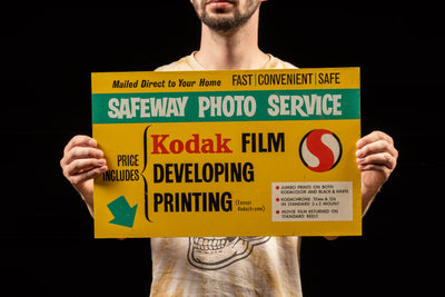 Vintage Double-Sided Safeway Kodak Film Developing Sign