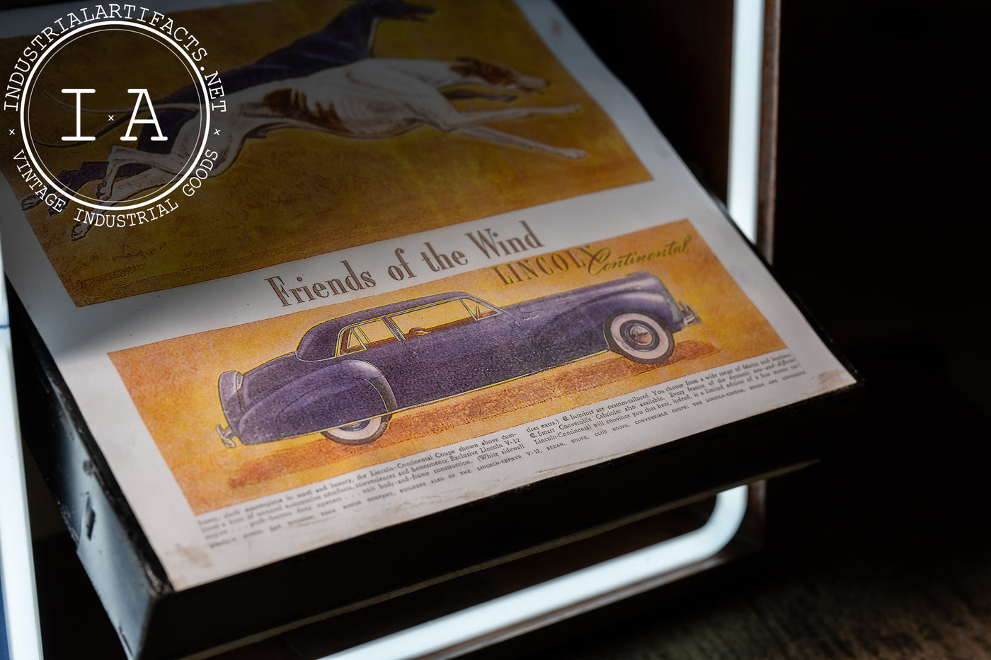 Vintage Neon Revolving Advertising Clock by Electric Ad Clock