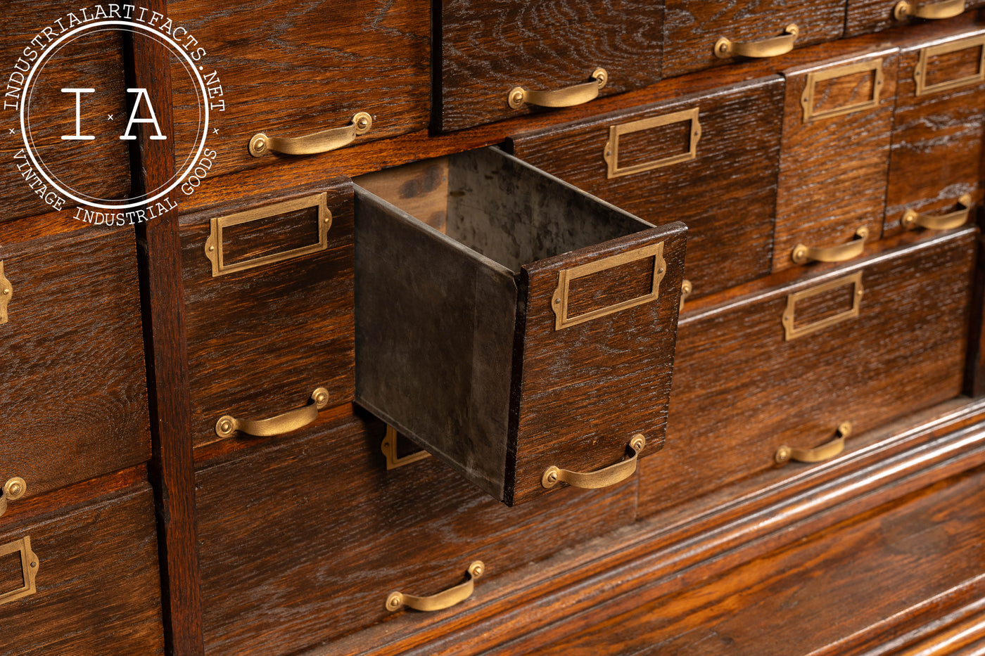 Early 20th Century Oak Parts Cabinet by W. C. Heller