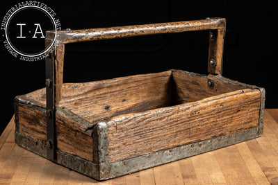 Primitive Wood and Metal Tool Caddy