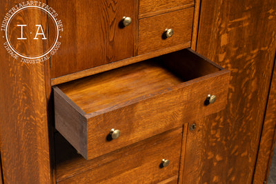 Antique Quarter Sawn Armoire Cabinet by Aurora Furniture Co.