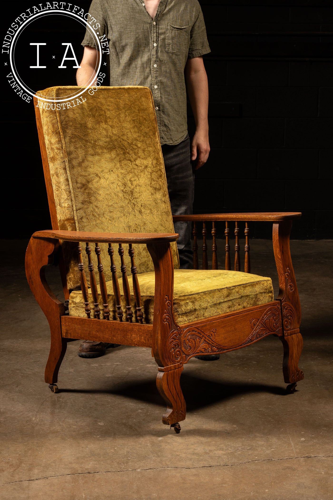 Early 20th Century Victorian-Inspired Morris Chair by Cook & Co.