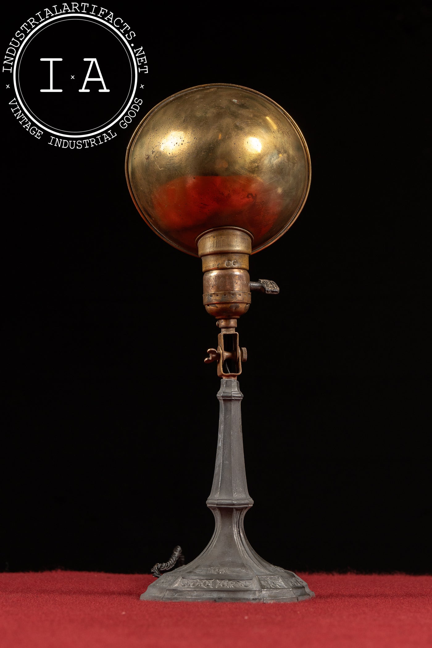 Antique Brass and Cast Iron Desk Lamp by Eagle