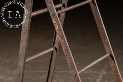 Antique Industrial Steel Folding Ladder