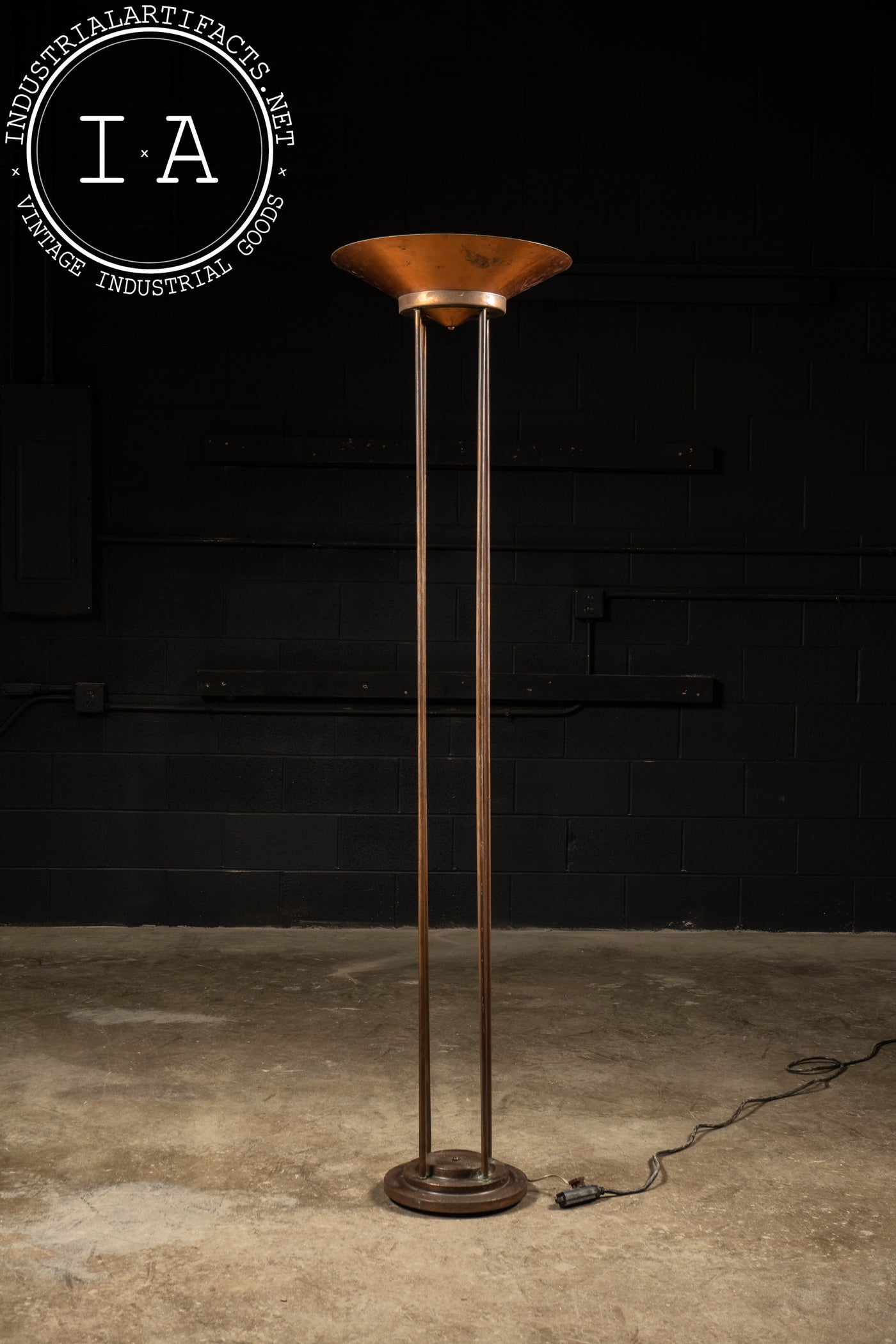 Mid Century Modern Copper Torchiere by The Rainbow Lamp Co.